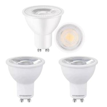 Imagem de 3 Lâmpada Led Dicroica Bivolt Gu10 7w Mr16 Branco Quente 24 - SAVE ENE