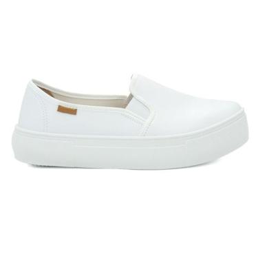 Imagem de Tênis Moleca 5658.530 Sola Alta Sem Cadarço Casual Feminino, 35, Branc