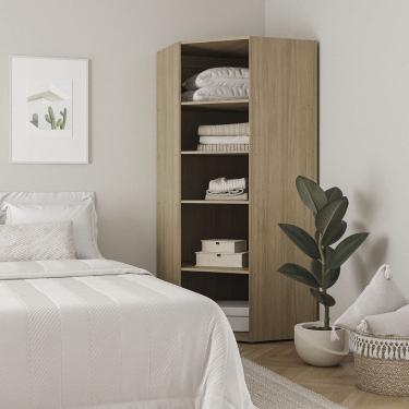 Imagem de Guarda-roupa Modular Canto Oblíquo 180cm Frame Cabecasa Madeiramadeira Acácia