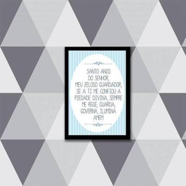 Imagem de Quadro Oração Santo Anjo Do Senhor 45X34Cm Com Vidro Preta - Quadros O