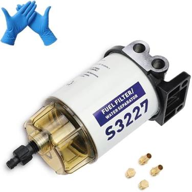 Imagem de SUKECA Kit De Filtro De Combustível E Separador De Água 18-7948 S3227 Com Conexões Farpadas De 3/8" X 1/4" Npt, Compatível Com Motores De Popa Marítimos 9-37882 490R-Rac-01 320R-Rac-01 18-7922