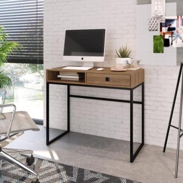 Imagem de Escrivaninha Industrial com 1 Gaveta 91x78 cm OM005 Mel - Placa e Pont