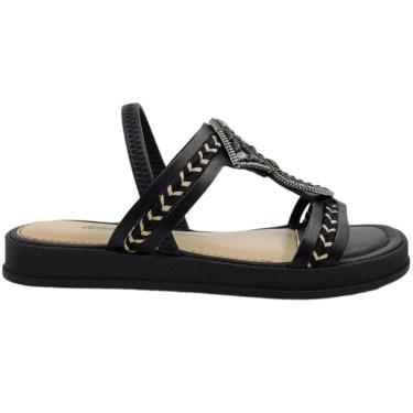 Imagem de Sandália Feminina Casual Dia a Dia FlatForm com Pedrarias Conforto Dakota Y7971
