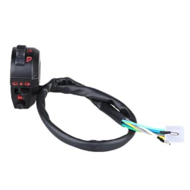 Imagem de Qiilu 7/8" Motorcycle Left Switch Handlebar Control Horn Turn Signal Light Hi/Lo Beam Black New