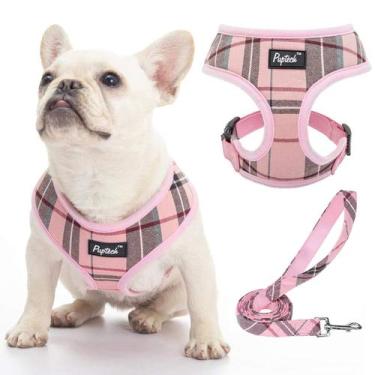 Imagem de Conjunto de arnês e coleira para cães, colete confortável de malha mac