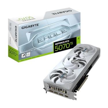 Imagem de Placa de Vídeo Gigabyte GeForce RTX 5070 Ti Eagle Ice SFF 16GB GDDR7 – Compacta, DLSS 3, Ray Tracing, Design Branco, GV-N507TEAGLEOC ICE-16GD