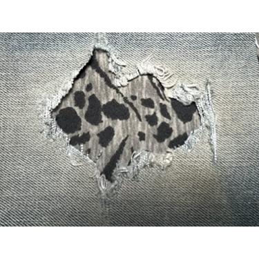 Imagem de Adesivos de jeans stretch Peek-A-Boo com estampa animal - Passar a ferro por Holey Patches