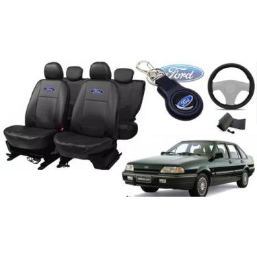Imagem de Conjunto Capas Couro Ford Versalis 1993 + Volante e Chaveiro - Proteçã