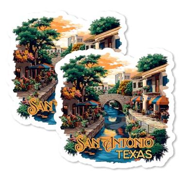 Imagem de San Antonio Texas Magnet 10 cm 2 pacotes de vinil para lembrança presente geladeira geladeira lava-louças ID 44999