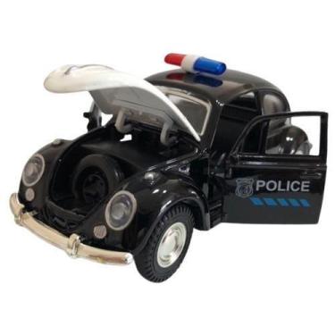 Imagem de Super Carrinho Ferro Fusca Clássico Polícia 1/32 Miniatura - Sweet Hom