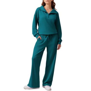 Imagem de Conjuntos de duas peças PINSPARK para roupas de viagem femininas Green
