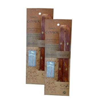 Imagem de Kit com 2 Incensos Naturais e Artesanais Vareta Prata Censer Bamboo Tropical
