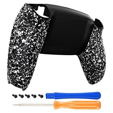 Imagem de eXtremeRate Parte inferior branca texturizada para controle DualSense 5, carcaça traseira antiderrapante confortável, capa de proteção 3D, peças de reposição para melhoria do jogo para controle Playstation 5