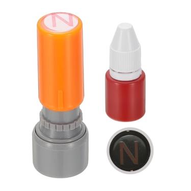 Imagem de PATIKIL Carimbos de letras, autotinta, alfabeto e professor, tinta vermelha para caderno de aula, scrapbook, artesanato, laranja