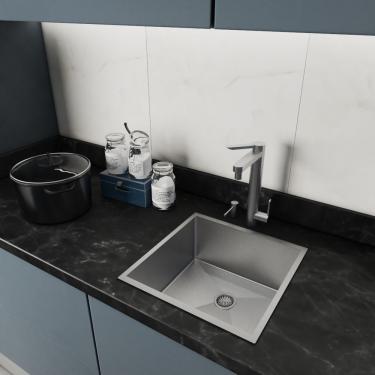 Imagem de Cuba 40X40 Aço Inoxidável P/Embutir Cozinha C/ Válvula