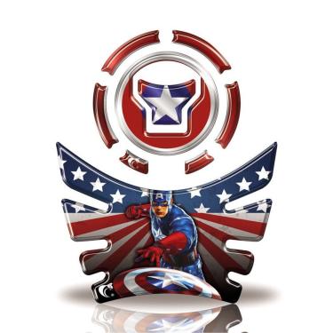 Imagem de Kit Protetor Tanque E Bocal Moto Honda Acima 2018 Capitão América Azul