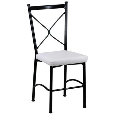 Imagem de Cadeira Buffet Em Alumínio Para Cozinha, Restaurante, área Preto Com Branco