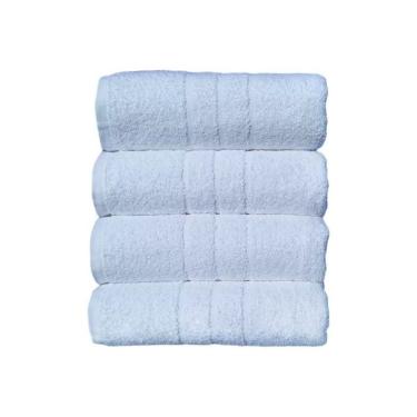 Imagem de Kit 4 Toalhas Rosto Branca 50x70cm Dubai Lufamar Branco