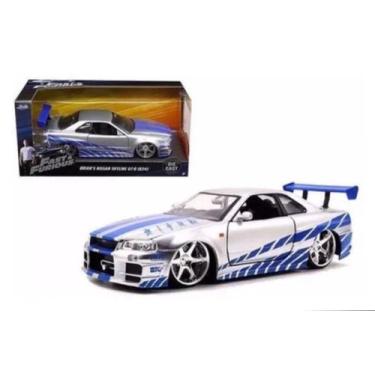Imagem de Miniatura Carro Nissan Skyline GT-R (R34) - Prata - Velozes e Furiosos