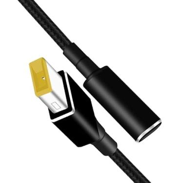 Imagem de Cabo adaptador de carregamento USB C para laptop Slim, conversor fêmea tipo C para DC, cabo de alimentação PD de 100 W e 0,8 pés para Yoga Ideapad Legion T470s T470 T460s T450 ThinkPad X1 Lenovo
