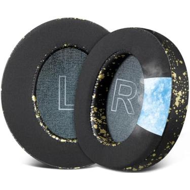 Imagem de SOULWIT Almofadas De Substituição Para Fones Ouvido Anker Soundcore Life Q30/Q35 Com Gel Refrescante, Auriculares Tecido Seda Gelada, Espuma Isolamento Ruído Alta Densidade - Preto E Dourado