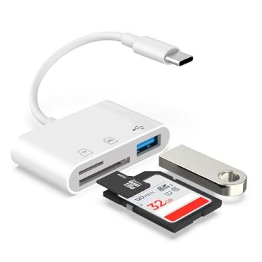Imagem de Amadething Leitor De Cartão Usb C Sd Para Iphone 15/16, Adaptador Câmera Digital, Android, Smartphones, Tablets, Laptops