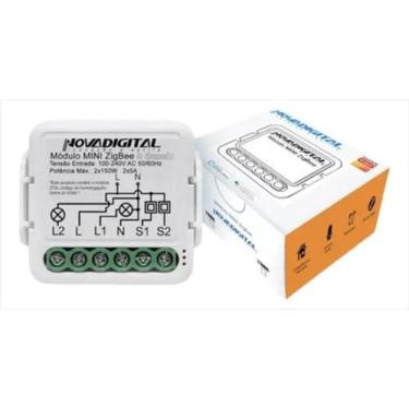 Imagem de Interruptor Relé Mini Inteligente Zigbee 2 Canais - Novadigital.