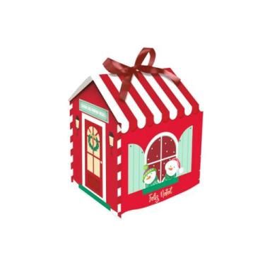 Imagem de Caixa Casinha Mini Panetone Expresso Noel 11,5x9x13,5cm Carber c/10 un