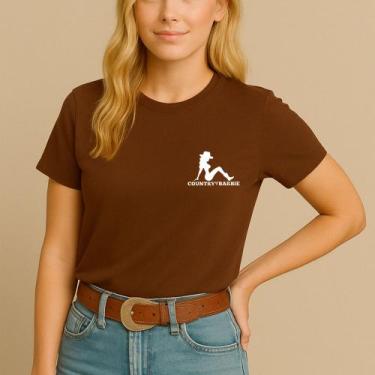 Imagem de T-shirt Algodão Feminina Estamp Country Barbie Delicada Camiseta Blusa