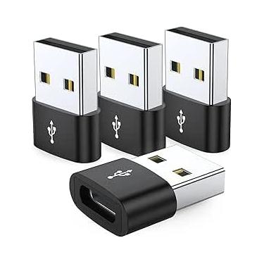 Imagem de Kit 4 Adaptador Type-C para USB 2.0: conecte smartphones Android, iPhone 11/12/13, Apple CarPlay e Android Auto em dispositivos USB com praticidade - DM SHOPP