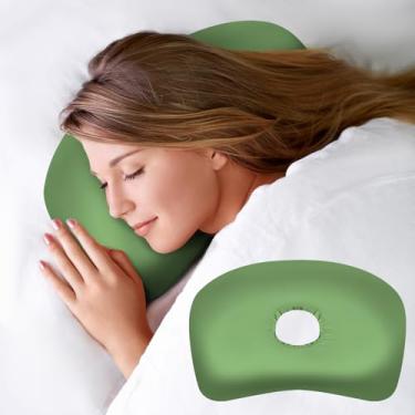 Imagem de Wuronsa Travesseiro de piercing de orelha com orifício de orelha, almofada lateral de algodão e poliéster para CNH e dor de ouvido, inflamação de ouvido, úlceras de pressão para pessoas que dormem de