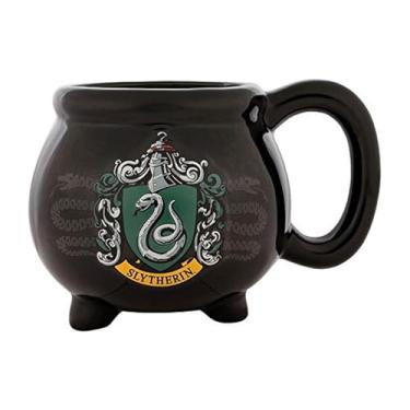 Imagem de Silver Buffalo Caneca esculpida 3D de cerâmica com brasão da Sonserina, Harry Potter, 590 ml