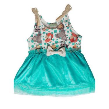 Imagem de Vestido Ummi Infantil amiguinho verde, 3 a 4 anos