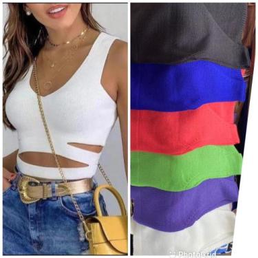 Imagem de Blusa cropped feminino multiuso multiformas manga curta bufante - Moda