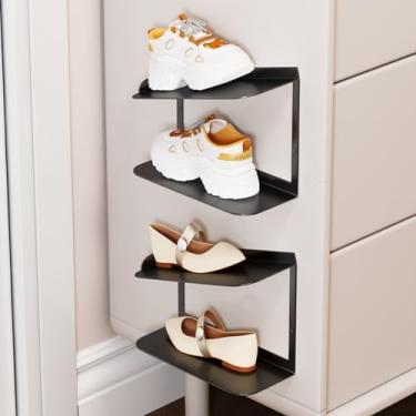 Imagem de WOCHUANGSI 2 peças de prateleiras levitantes para exibição de sapatos para pendurar na parede, organizador de tênis montado na parede para showroom e exposição, metal (2)