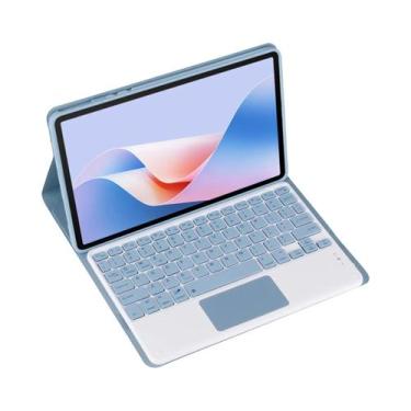 Imagem de Capa De Teclado Com Suporte De Couro PU Sem Fio Com Mouse Para Tablet 