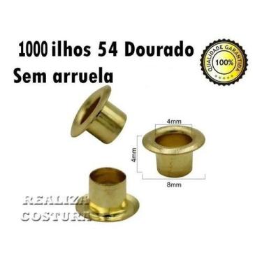 Imagem de 1000 Ilhós 54 Sem Arruela Cor Dourado Pronto Entrega! - Baxmann