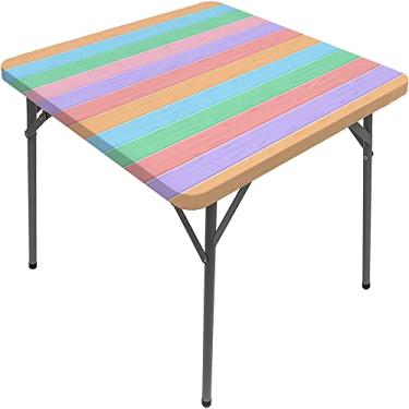 Imagem de Toalha de mesa oval de prancha de madeira, estampa de textura de prancha de madeira, para jantar na cozinha, festa, férias, Natal, buffet, serve para mesa de 107 x 152 cm