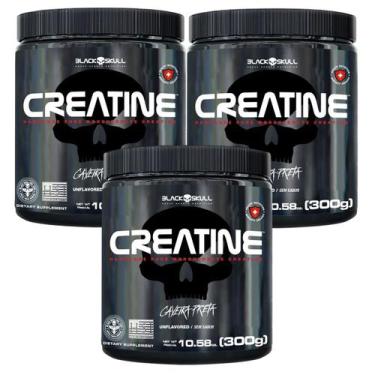 Imagem de Kit 3 Creatina Força no Treino e Melhor de performace Black Skull - BL