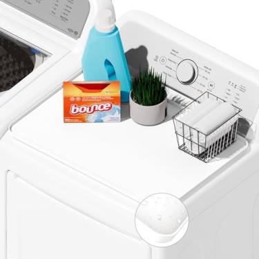 Imagem de SEIRI 1 Peça De Capa Para Lavadora E Secadora, 26" X 18", Protetor Silicone, Antiderrapante, À Prova D'Água, Máquina Lavar, Lavar Roupas (Branco)