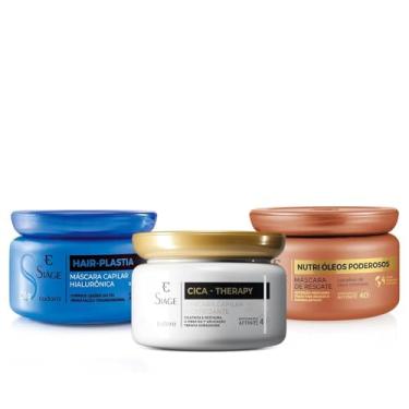 Imagem de Eudora Kit Siàge Cronograma Capilar: Nutri Óleos Poderosos 250g + Cica Therapy 250g + Hair-Plastia 250g