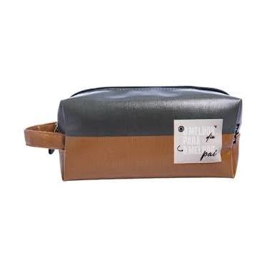 Imagem de Necessaire Masculina Com Zíper Marrom com Alça - O Melhor Pai