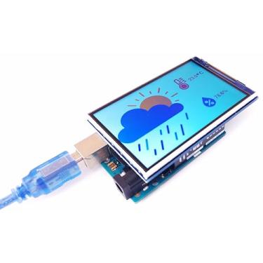 Imagem de DIYables Protetor de tela LCD TFT de 3,5 polegadas para Arduino, 320 x 480 RGB colorido, driver ILI9486, interface paralela de 8 bits, compatível com Arduino Uno R3/R4, Mega, Due, Giga R1, sem toque