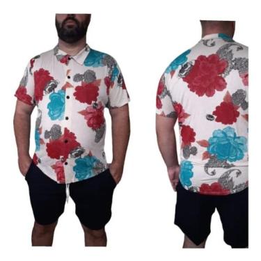 Imagem de Conjunto Masculino Plus Size Estampado Camisa ShortS - Execução Jeans,