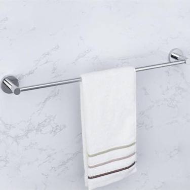 Imagem de Acessórios para banheiro, cromado, polido, porta-escova de vaso sanitário, toalheiro, saboneteira, prateleira de vidro, gancho, suporte para papel higiênico (barra única)