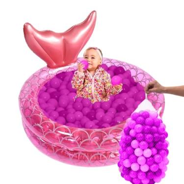 Imagem de Piscina Com Bolinha Infantil Inflável Sereia Criança 85L (Piscina Sereia/ 100 Bolinhas Rosa)