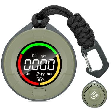 Imagem de Detector de monóxido de carbono Lunarlipes portátil 3 em 1 com sensor de temperatura/umidade