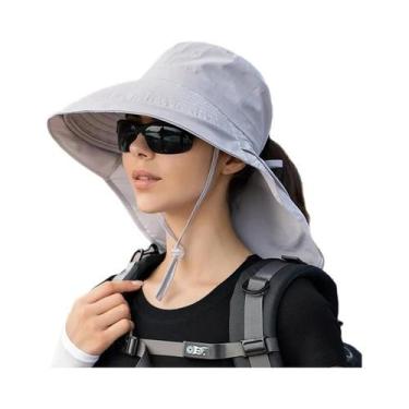 Imagem de Chapéu Balde de Aba Grande para Sol - Proteção UV para Verão, Pesca, M
