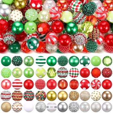 Imagem de Huquary 100 contas de 20 mm para canetas, contas de strass, contas de chiclete, resina de cristal misto, contas grossas, contas de açúcar para canetas, chaveiros com contas, caneta artesanal,