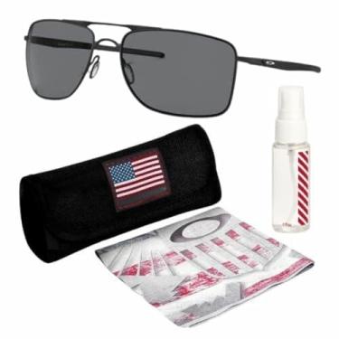 Imagem de OAKLEY OO4124 GAUGE 8 Armação preta fosca – Lente cinza, óculos de sol retangulares não polarizados com kit de óculos oficial eSHADES, Preto fosco (62 mm), 62 mm